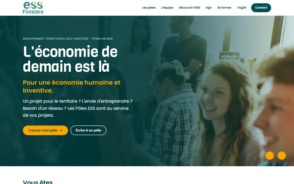 Site ESS29 après la refonte, vue ordinateur