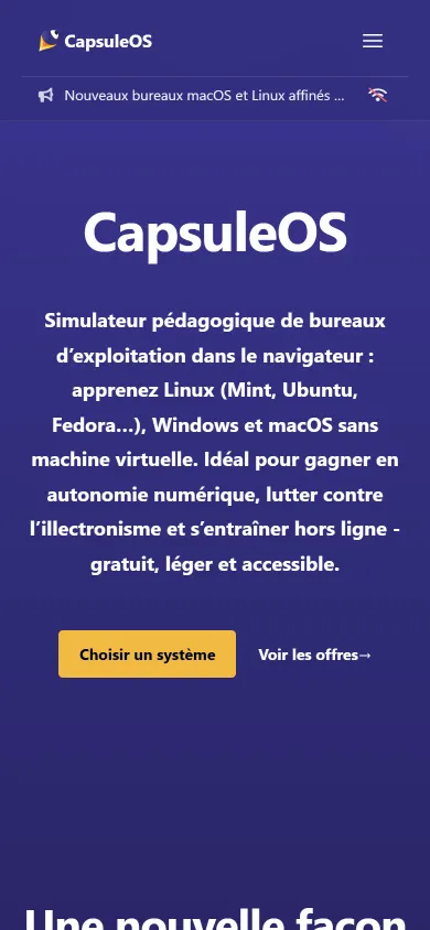Accueil téléphone CapsuleOS