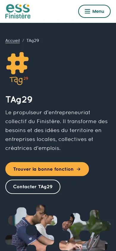 Site ESS29 : ess29 mobile 2 tag29, vue téléphone