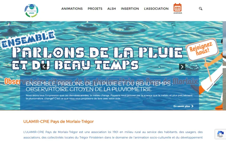 Site ULAMIR CPIE avant la refonte, vue ordinateur, août 2026